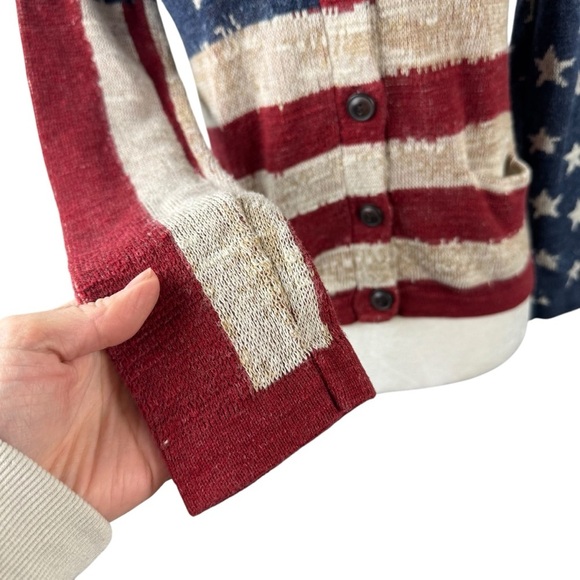 Denim & Supply Ralph Lauren American Flag Sweater Cardigan Size Medium Cotton - Picture 4 of 16